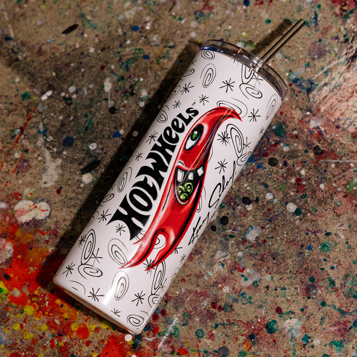 Hot Wheels x Kenny Scharf White Tumbler