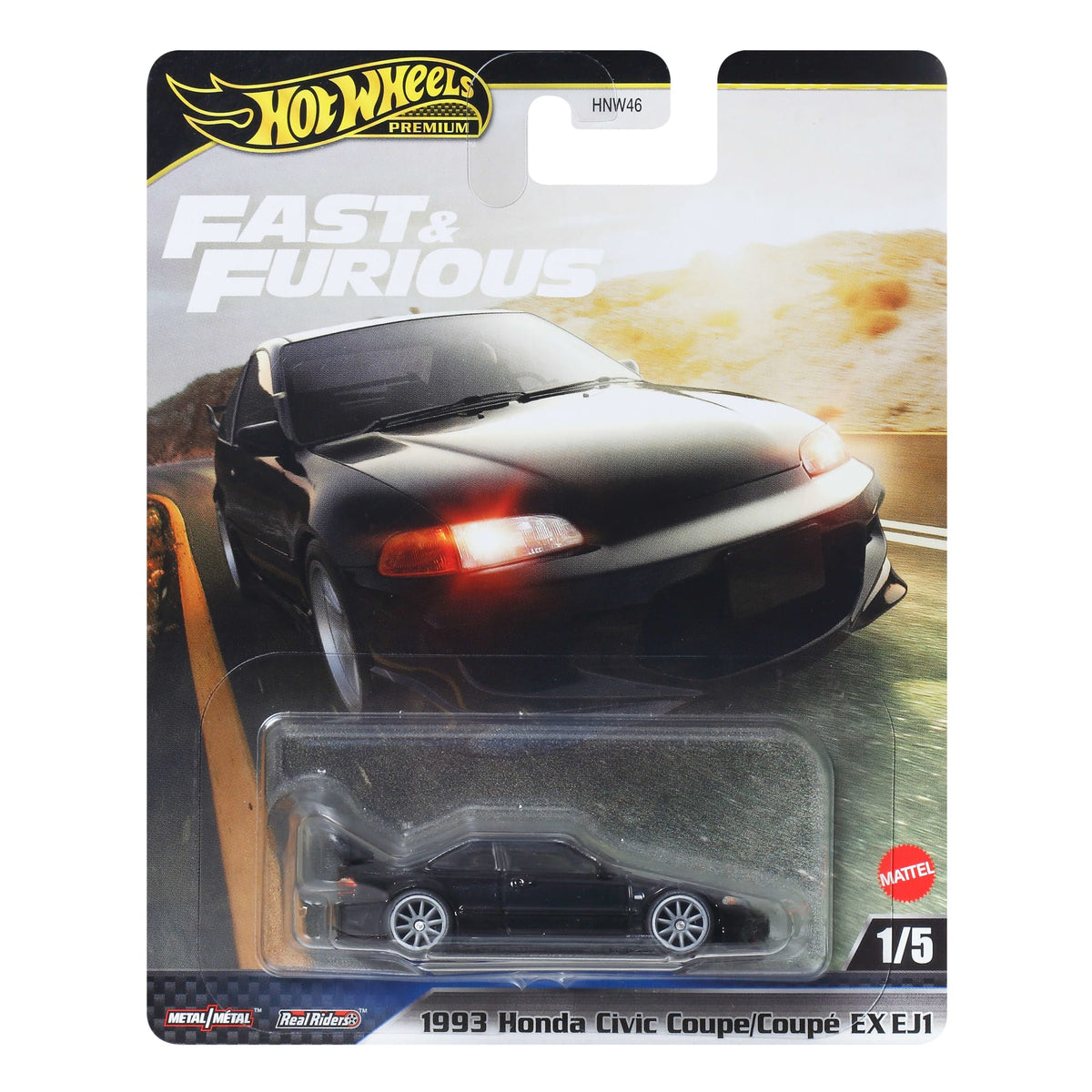 Hot Wheels Premium Fast & Furious 1993 Honda Civic Coupe/Coupe EX EJ1