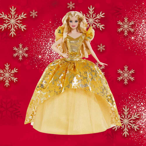 2020 Holiday Barbie Doll, Blonde Long Hair