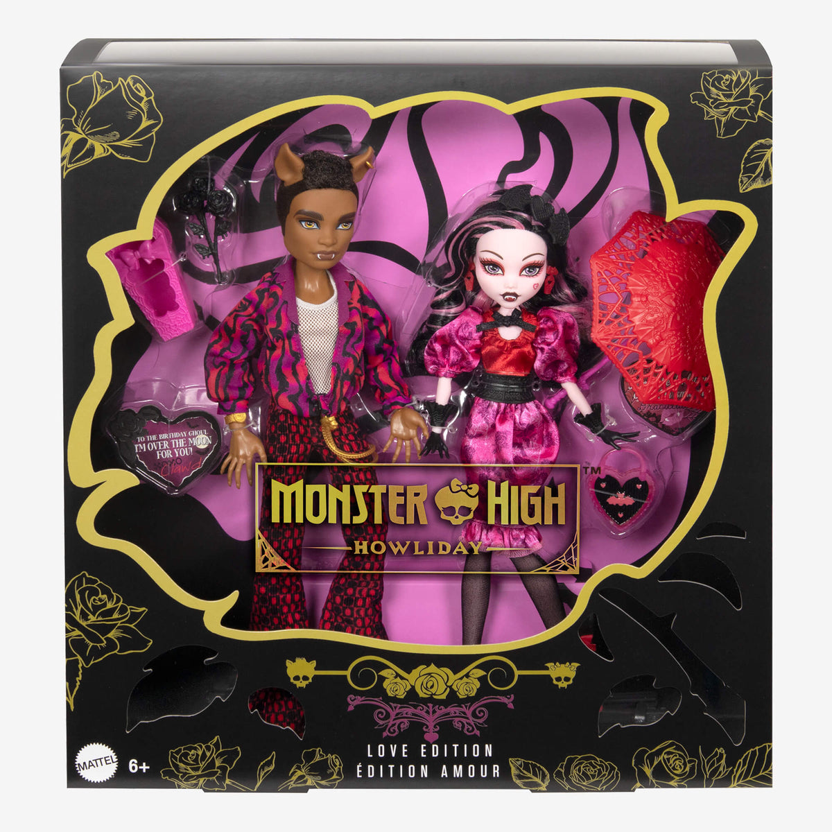 Monster High Draculaura and Clawd Wolf Howliday Love 2-Pack
